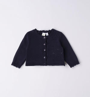 Cardigan traforato neonata BLU