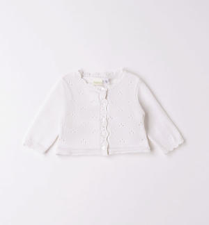 Cardigan traforato neonata PANNA