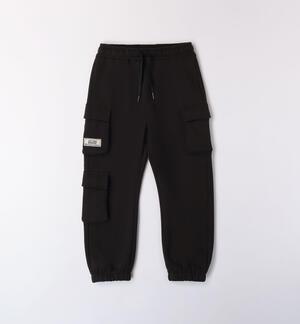 Unisex children's cargo trousers BLACK