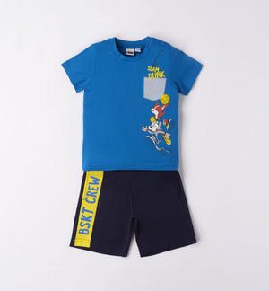 Boy's basketball themed outfit BLUE