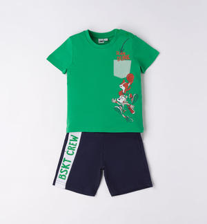 Boy's basketball themed outfit GREEN