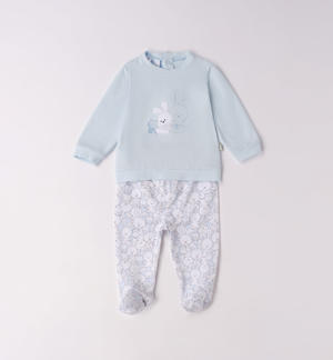 Newborn hospital outfit with bunny motif LIGHT BLUE