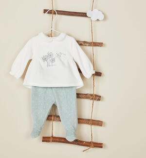 Girls' 2 pcs babygrow with flowers