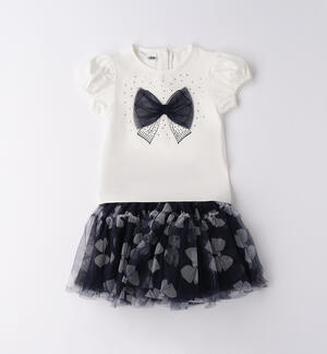 Completo con fiocco per bambina