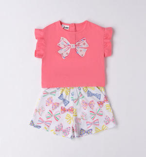 Completo estivo bambina con fiocchi ROSSO