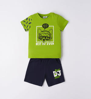 Boy's summer puppy outfit GREEN