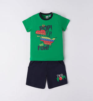 Boy's summer dinosaur outfit GREEN