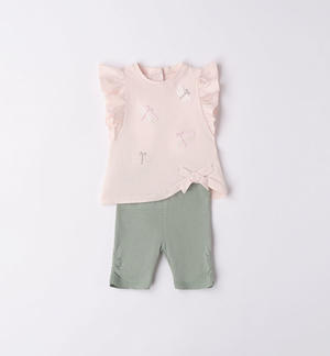 Completo estivo neonata farfalle ROSA