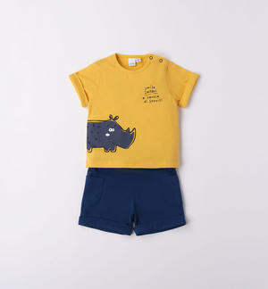 Baby boy summer outfit with cute animal motif