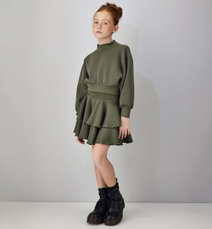 Girl's skirt and sweatshirt set GREEN
