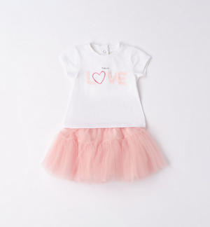 Completo neonata t-shirt e gonna in tulle