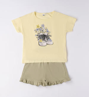 Completo ragazza 100% cotone GIALLO