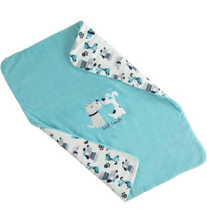 Copertina neonato ciniglia BLU