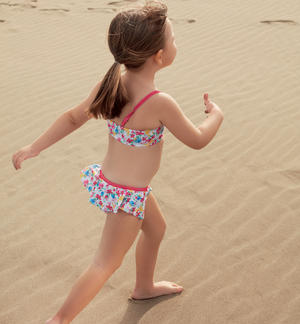 Costume due pezzi bambina fiorellini