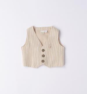 Elegant striped waistcoat for baby boy BEIGE