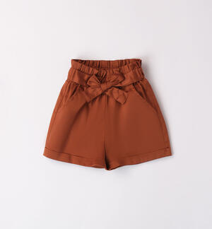 Girls' elegant shorts BROWN
