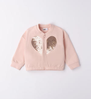 Girl's sweatshirt with sequinned heart