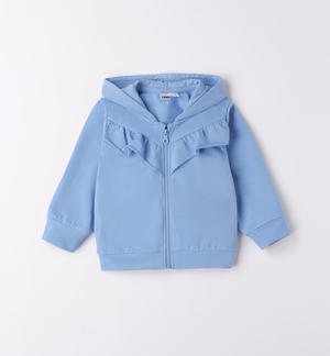 Girl's sweatshirt with ruffles BLUE