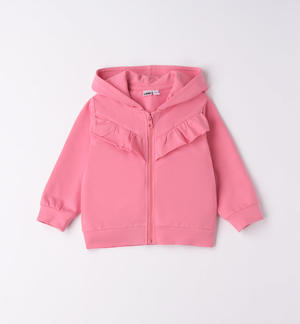 Girl's sweatshirt with ruffles PINK