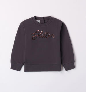 Felpa bambina in cotone garzato
