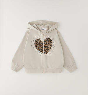 Felpa con cappuccio bambina BEIGE