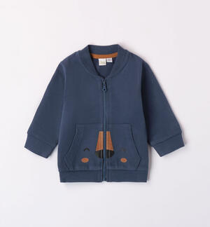 Felpa con zip bimbo in jersey pesante
