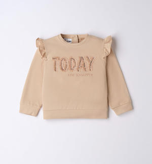 Girl's crewneck sweatshirt with sequins