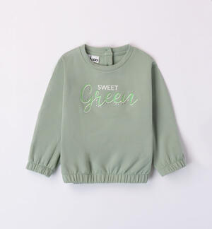 Girls' green crew neck sweatshirt