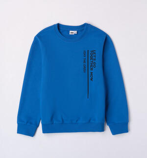 Boys' printed 100% cotton sweatshirt BLUE