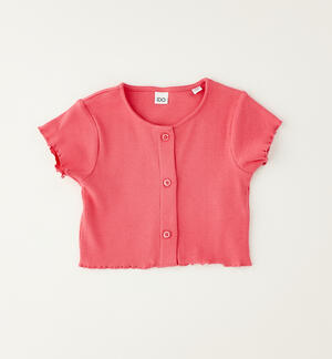 Ribbed jacket for girls PINK