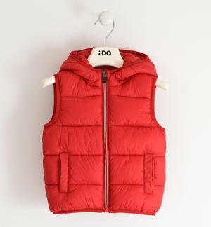 Boy vest with hood RED