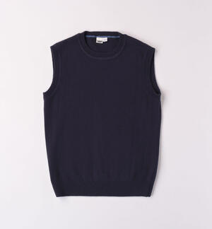 Boys' ribbed knit tank top BLUE