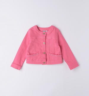 Girl's jacket with rhinestones PINK