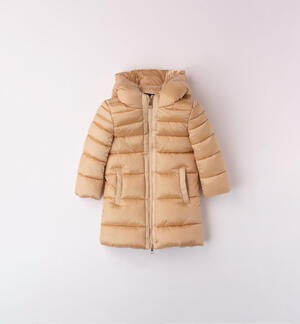 Boys' hooded winter jacket BEIGE