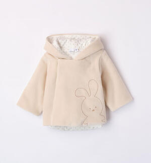 Chenille jacket for babies BEIGE