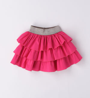 Gonna a balze bambina FUCSIA