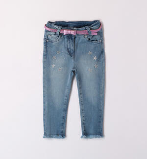 Jeans bambina con cintura