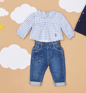 Jeans bimba con cuori