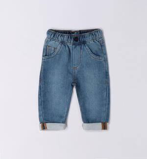 Boy's jeans with turn-ups BEIGE
