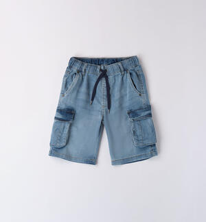 Jeans corto con tasconi per ragazzo