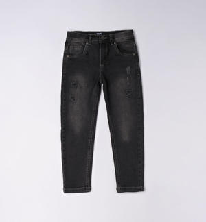 Boy's jeans with rips BLACK