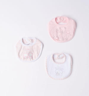 Kit tre bavagli neonati ROSA