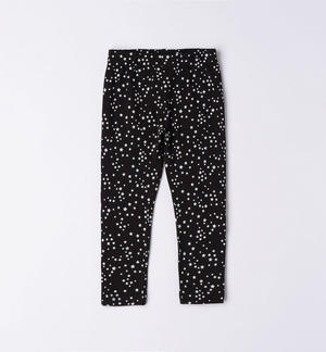 Girl's patterned leggings BLACK