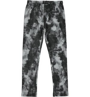Leggings bambina in jersey stretch NERO