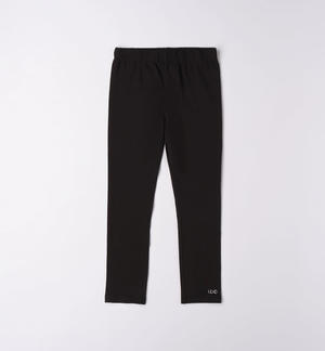Leggings ragazza con strass NERO