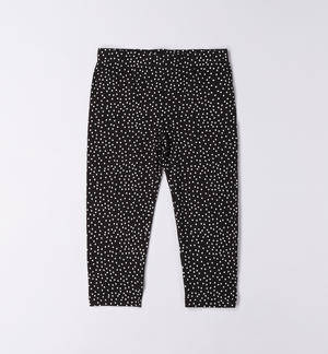 Leggings ragazza fantasia NERO