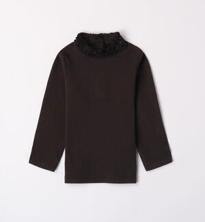 Lupetto bambina con ruches NERO