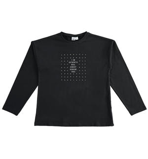 Maglia ragazza con borchie NERO