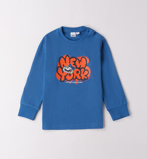 Maglietta 100% cotone bambino AZZURRO