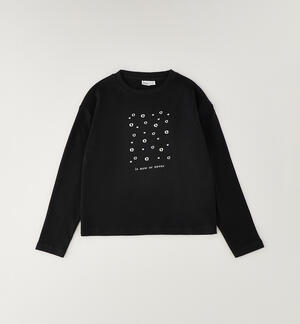 Maglietta 100% cotone ragazza NERO